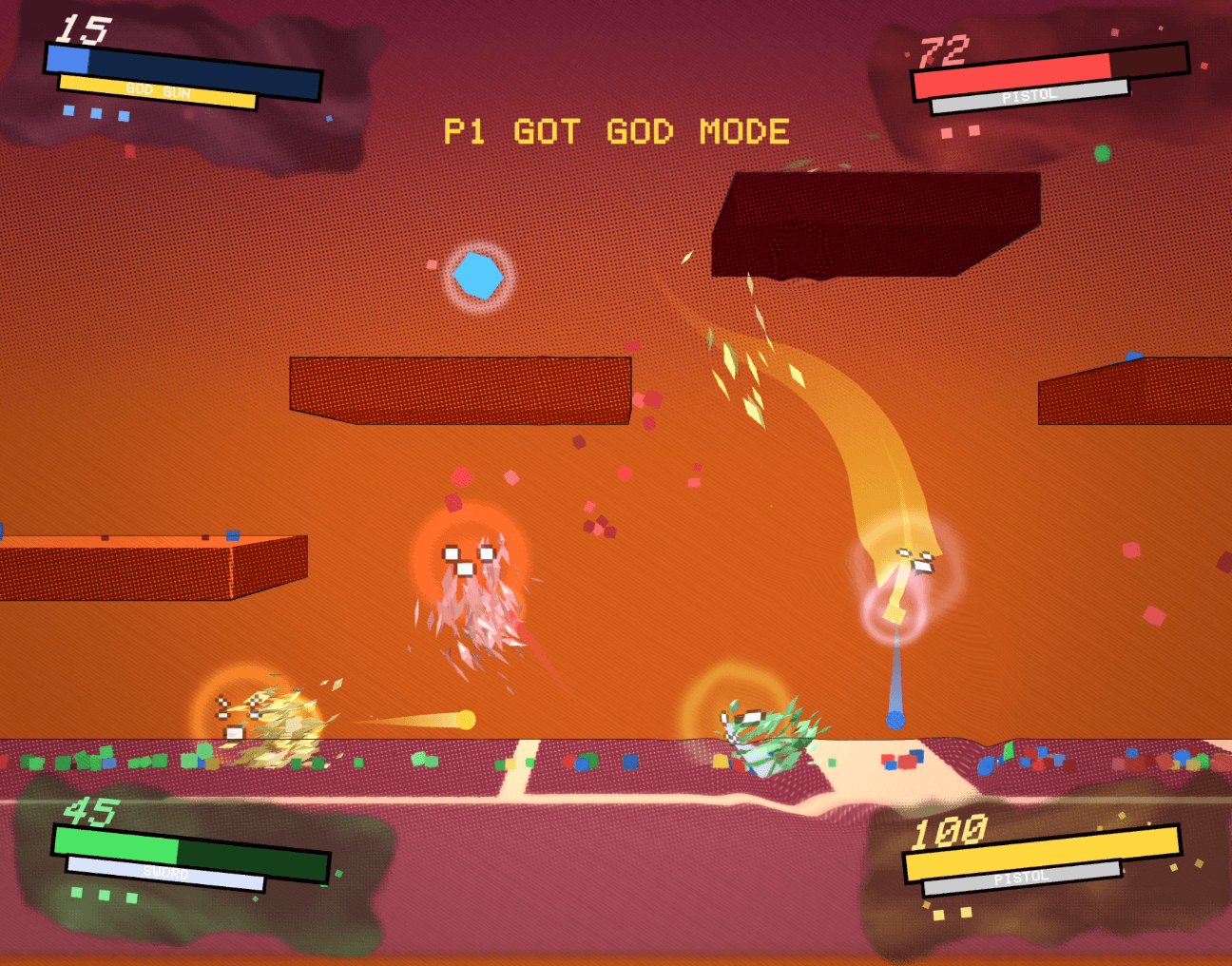 Murmur Murder — P1 grabs the gold orb and goes GOD MODE