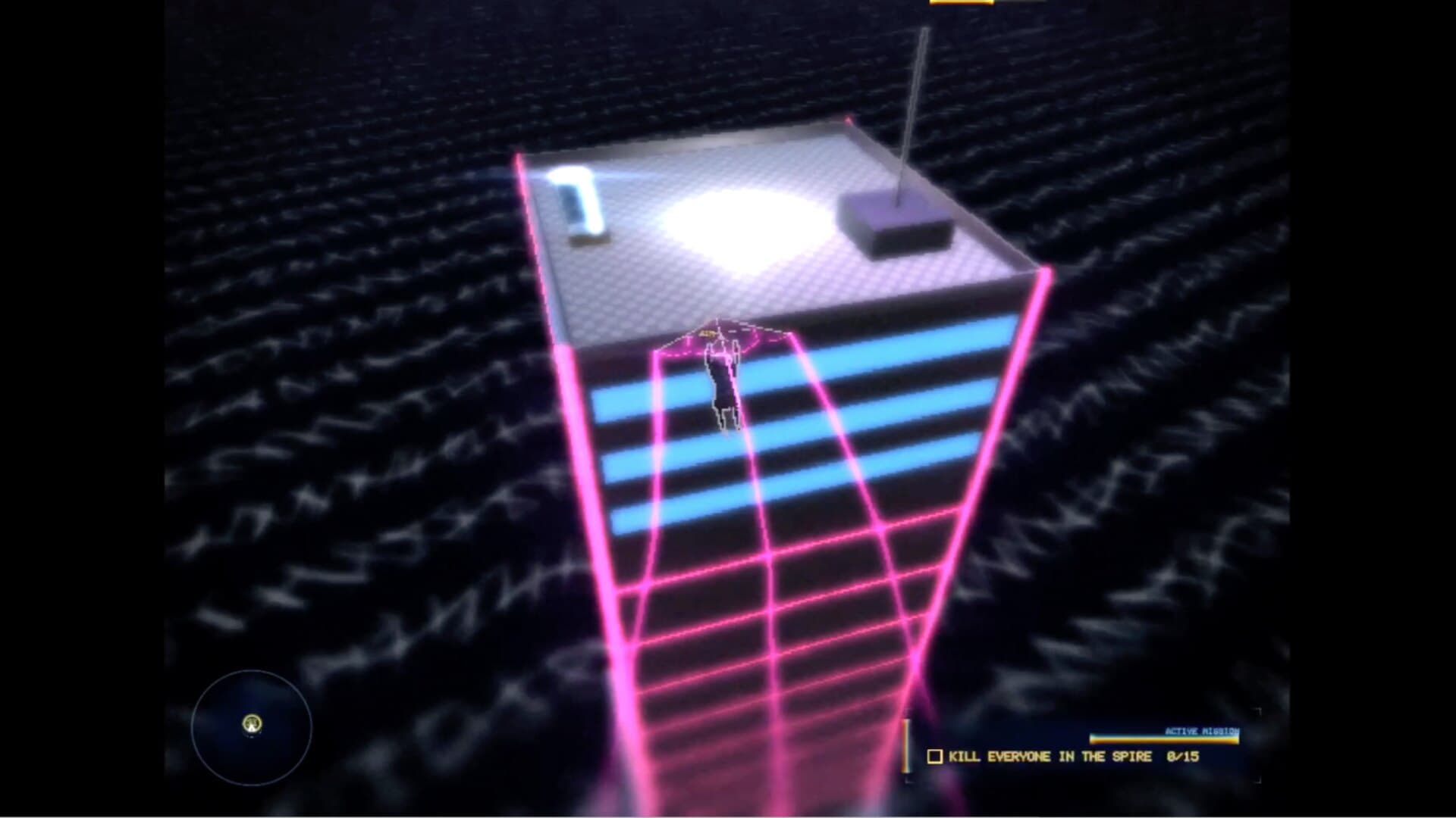 Trillionaire Mercenaries of 21XX — A neon tower above the open sea